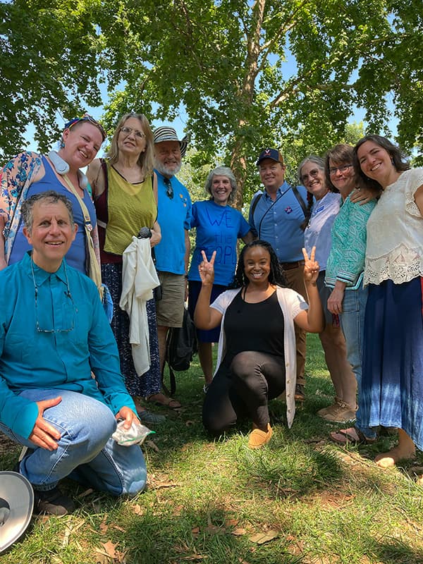 Donna Charles with supporters at UVA rally event